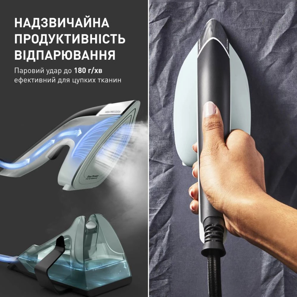 Отпариватель ручной Tefal Duo Power 2в1 JF4031E0 1700 Вт серый Киев - изображение 2