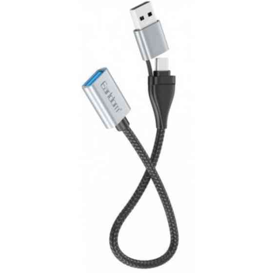 Адаптер Earldom ET-OT83 OTG USB-C&USB-A to USB3.0 Black (Код товару:35684) Харків