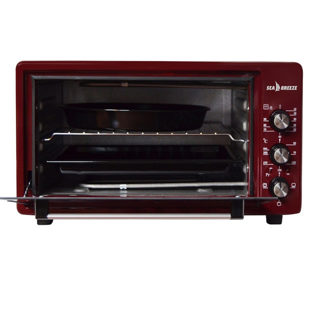 Электропечь Sea Breeze SB-0703 38 л бордовая Київ - зображення 2