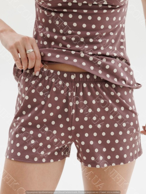 Женская пижама в горошек на бретелях "Midnight" (16330) (арт. 1449) Кривой Рог - изображение 3