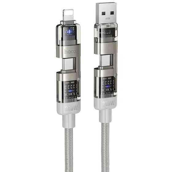 Дата кабель Hoco U151 Goldsmith 4in1 Type-C to USB/Type-C to Lightning 240W (1.2m) Херсон