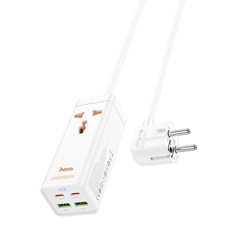 Удлинитель Hoco AC10A Talent PD65W+QC3.0 (2USB-A/2C/1xSocket) (1.5m) Херсон - зображення 4