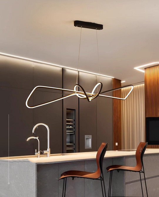 Люстра стельова LED H35L-1000-bk-k Чорний 25-150х15х100 см. Киев - изображение 1