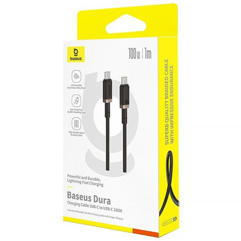 Дата кабель Baseus Dura Series Fast Charging Type-C to Type-C 100W (1m) (P10377803U01) Херсон - зображення 4