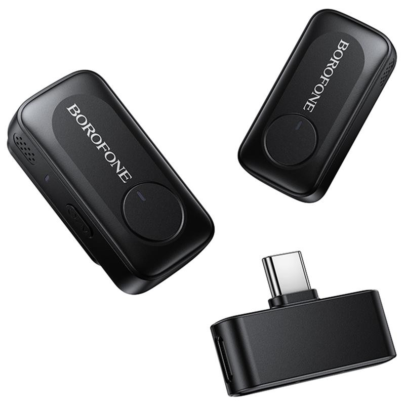 Петличный беспроводной микрофон Borofone BFK17 Lemai dual-mic Type-C Херсон - изображение 5