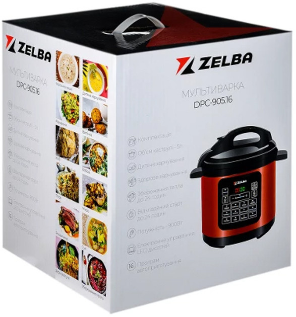 Мультиварка-скороварка ZELBA DPC-905.16 900 Вт красная Київ - зображення 6