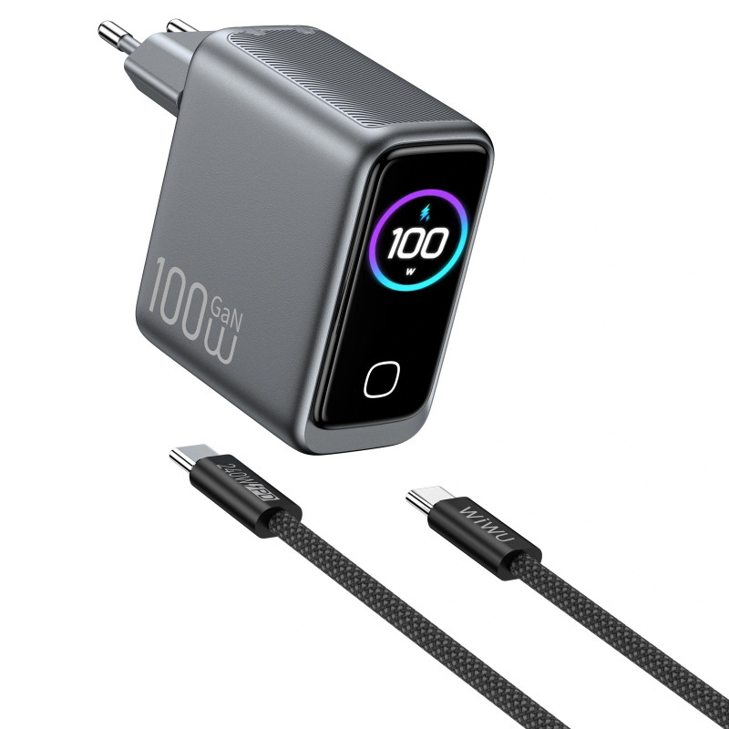 СЗУ WIWU CHG300 Voyager PD100W+QC3.0 (1USB-A/2C) + кабель Type-C to Type-C Херсон - изображение 2