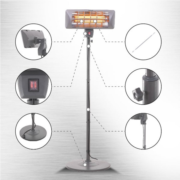 Обогреватель патио на ножке Сamry СR-7737 2000 Вт Київ - зображення 2