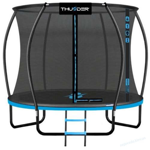 Батут THUNDER INSIDE ULTRA з внутрішньою сіткою 312 см чорно-блакитний Київ - зображення 1