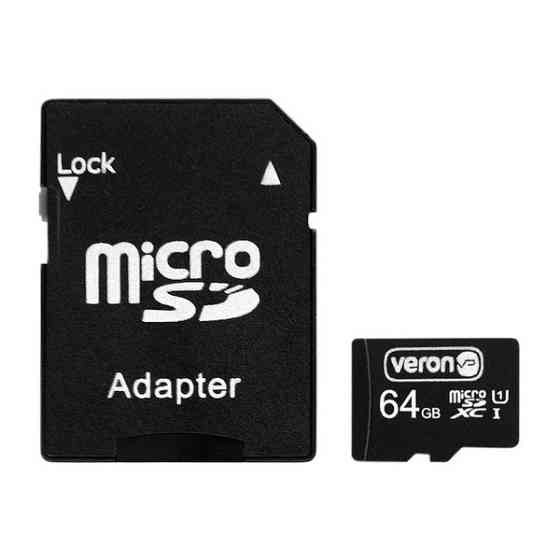 Карта пам'яті Veron microSDXC 64GB UHS-I + SD-адаптер Харків