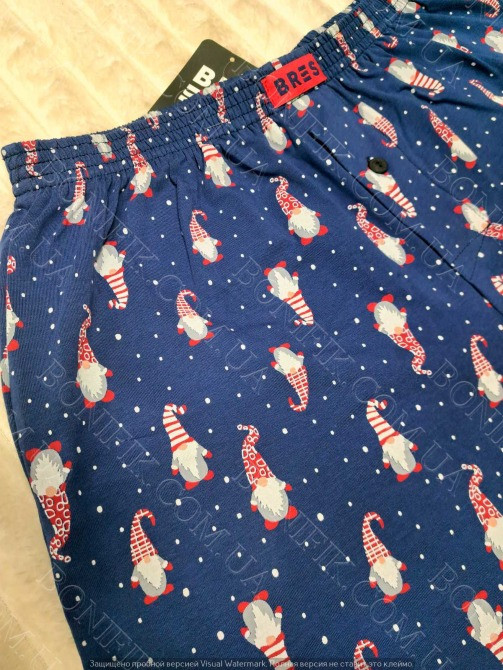 Мужские семейные трусы с новогодним принтом гномов (арт. MBXK 307/01/139) Кривий Ріг - зображення 3