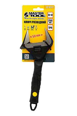 Ключ разводной MASTERTOOL 250 мм 0-50 мм тонкие губки CrV рукоятка с TPR накладкой 76-0323 Харків