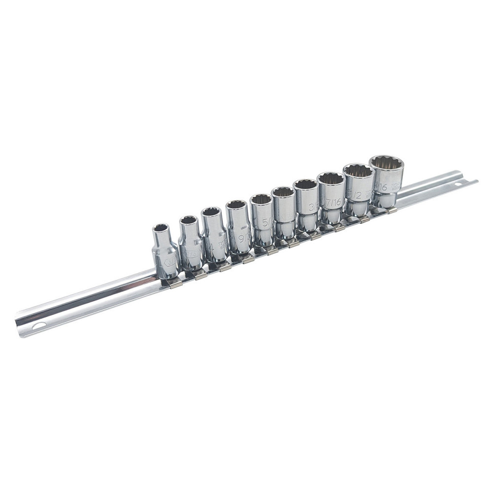 Набор головок торцевых на планке 12-гр. 1/4" дюймовых 10ед. TOPTUL GAAQ0810D-12 Харьков - изображение 1