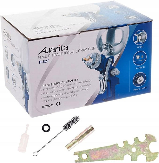 Краскопульт для покраски авто HVLP 1,7мм, верх. п/б AUARITA H-827B-1.7 Харьков - изображение 5