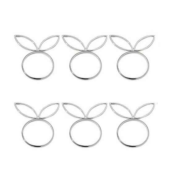 Крупные кольца для салфеток Leeseph с ушками серебряные, набор 6 шт. Одеса