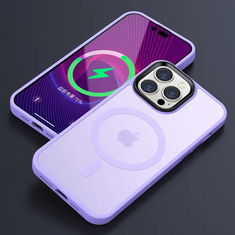 TPU+PC чехол Metal Buttons with MagSafe Colorful для Apple iPhone 14 Pro (6.1") Херсон - зображення 2