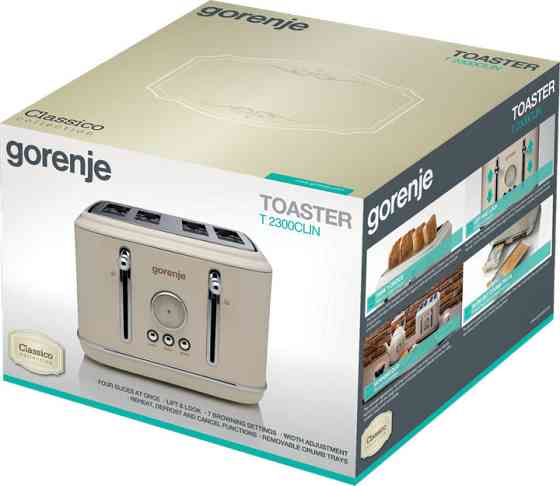 Тостер Gorenje T2300CLIN 1150 Вт бежевый Київ
