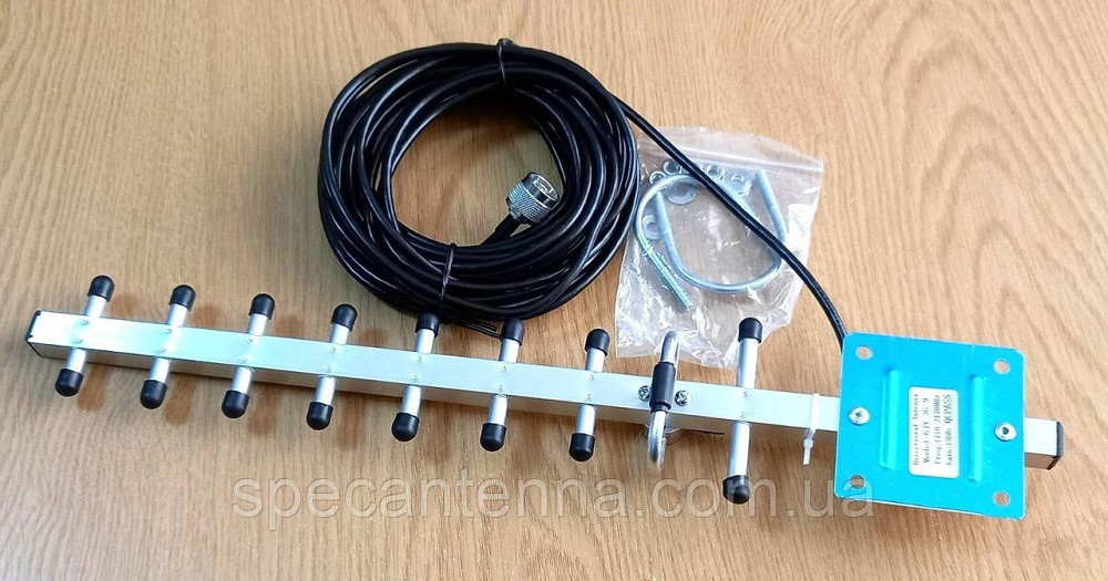 Антенна Yagi GJX-13 дБ 1610-3050 МГц, до 25 Вт, c 10 м кабеля RG-58U и N-male разъемом, 3G/4G LTE 21 Днепр - изображение 7