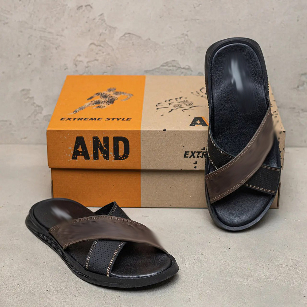 Мужские кожаные  летние шлепанцы-сланцы Київ - зображення 7