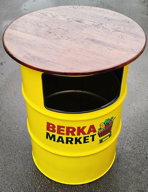 Урна 200 л з металевої бочки з вашим логотипом| урна для фудкорту, кафе, кав'ярні Київ - зображення 8