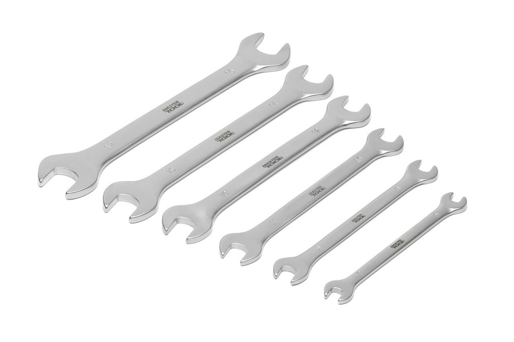 Ключи рожковые MASTERTOOL SATIN FINISH набор 6 шт (6–17 мм) CrV DIN 3110 70-2106 Харків - зображення 4