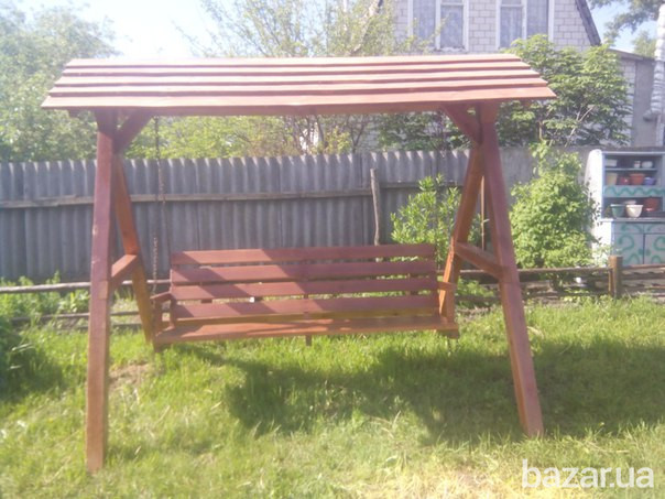 Гойдалка садова. Деревянная садовая качель. Гойдалка. Садовая гойдалка. Дачная гойдалка. Киев - изображение 7