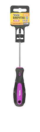 Отвёртка крестовая магнитная MASTERTOOL PZ1х100 мм ручка с TPR покрытием 48-5710 Харків