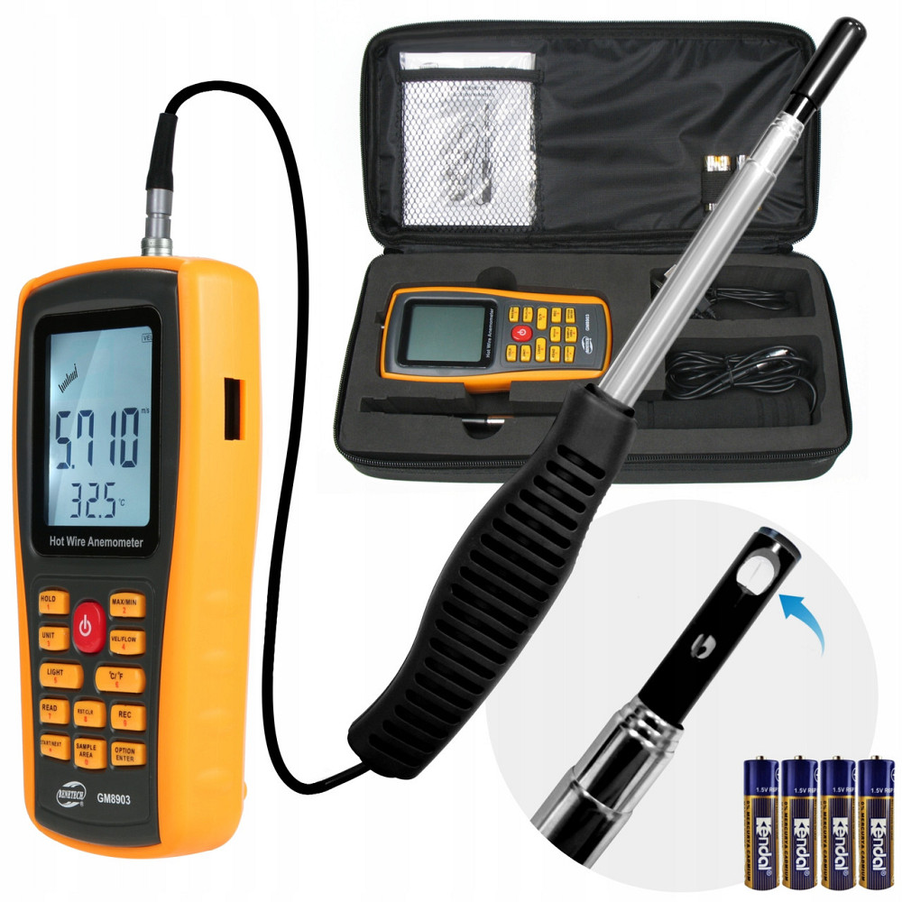 Термоанемометр профессиональный USB 0,3-30 м/с, 0-45°C BENETECH GM8903 Харків - зображення 8