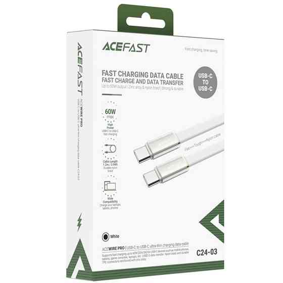 Дата кабель Acefast C24-03 Type-C to Type-C 60W (1.2m) Херсон