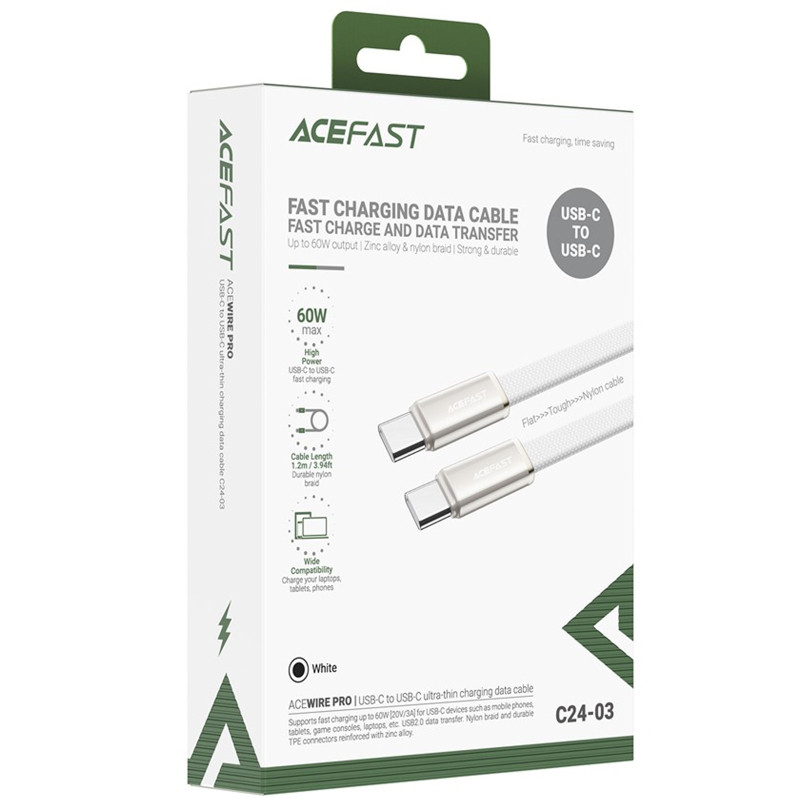 Дата кабель Acefast C24-03 Type-C to Type-C 60W (1.2m) Херсон - изображение 5