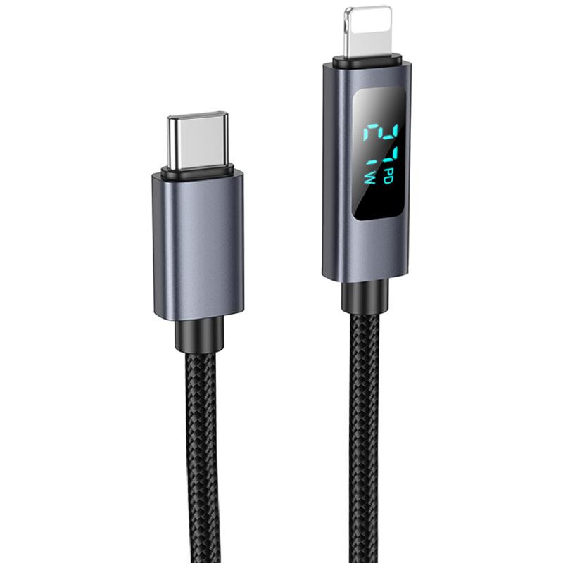 Дата кабель Hoco X112 Favor with display Type-C to Lightning 27W (1m) Херсон - зображення 1