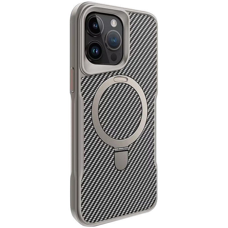TPU+PC чехол Metal Buttons with MagSafe Carbon Ring для Apple iPhone 15 Pro Max (6.7") Херсон - изображение 1