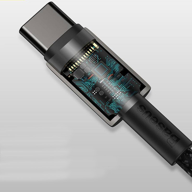 Дата кабель Baseus Tungsten Gold Type-C to Type-C Cable 100W (1m) (CATWJ-01) Херсон - зображення 2