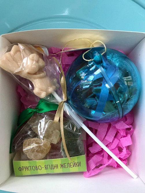 Новогодний прозрачный разъемный шар для конфет Київ - зображення 6