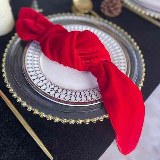 Салфетки бархатные Leeseph 45х45см красные 6 штук Одеса