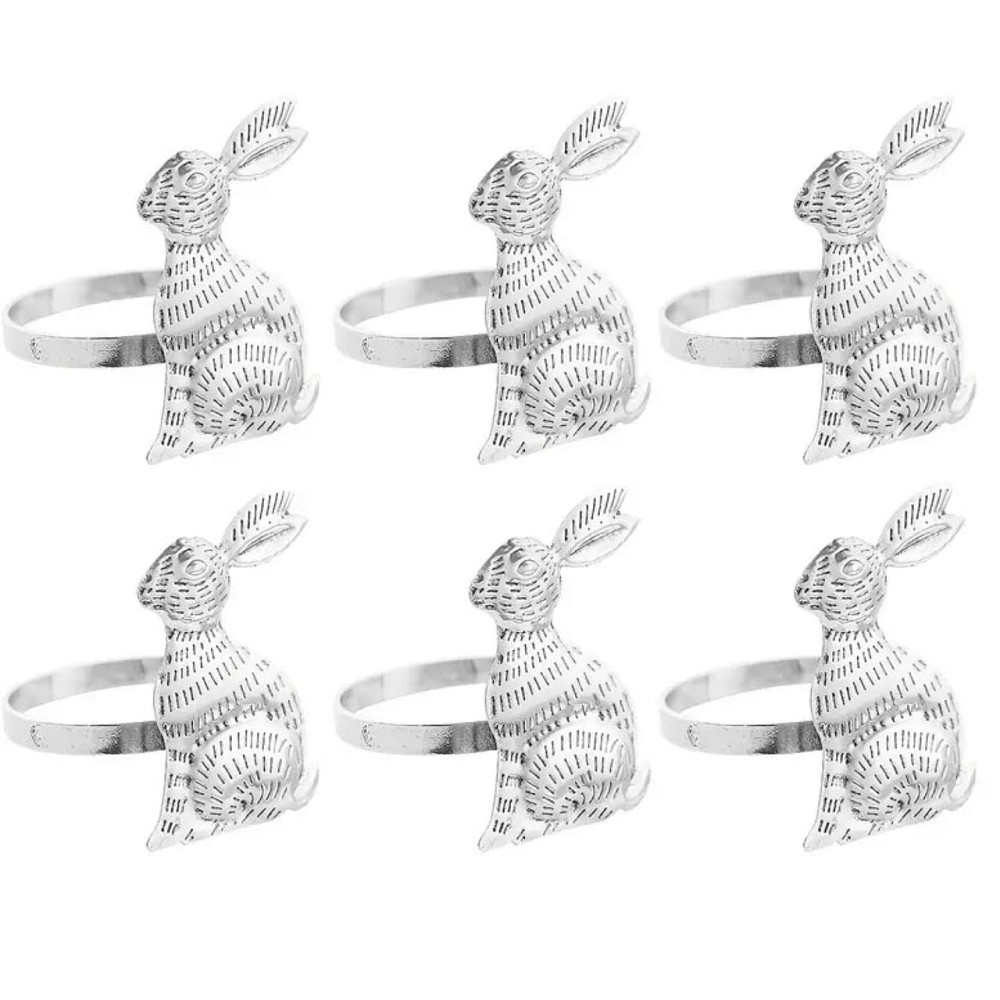 Кольца для сервировки Пасхальный Кролик 6 шт серебро Одесса - изображение 2