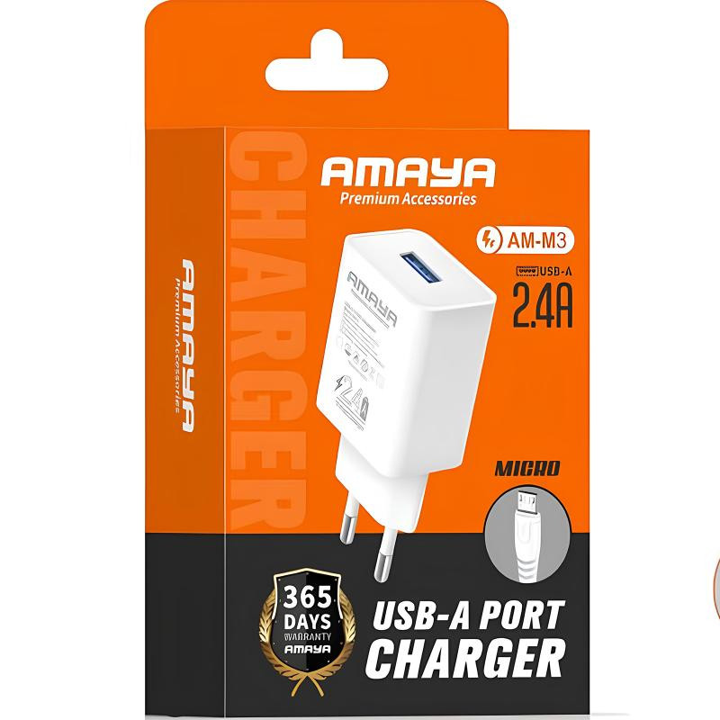 СЗУ Amaya M3 2.4A (1USB-A) + кабель USB to MicroUSB Херсон - зображення 2