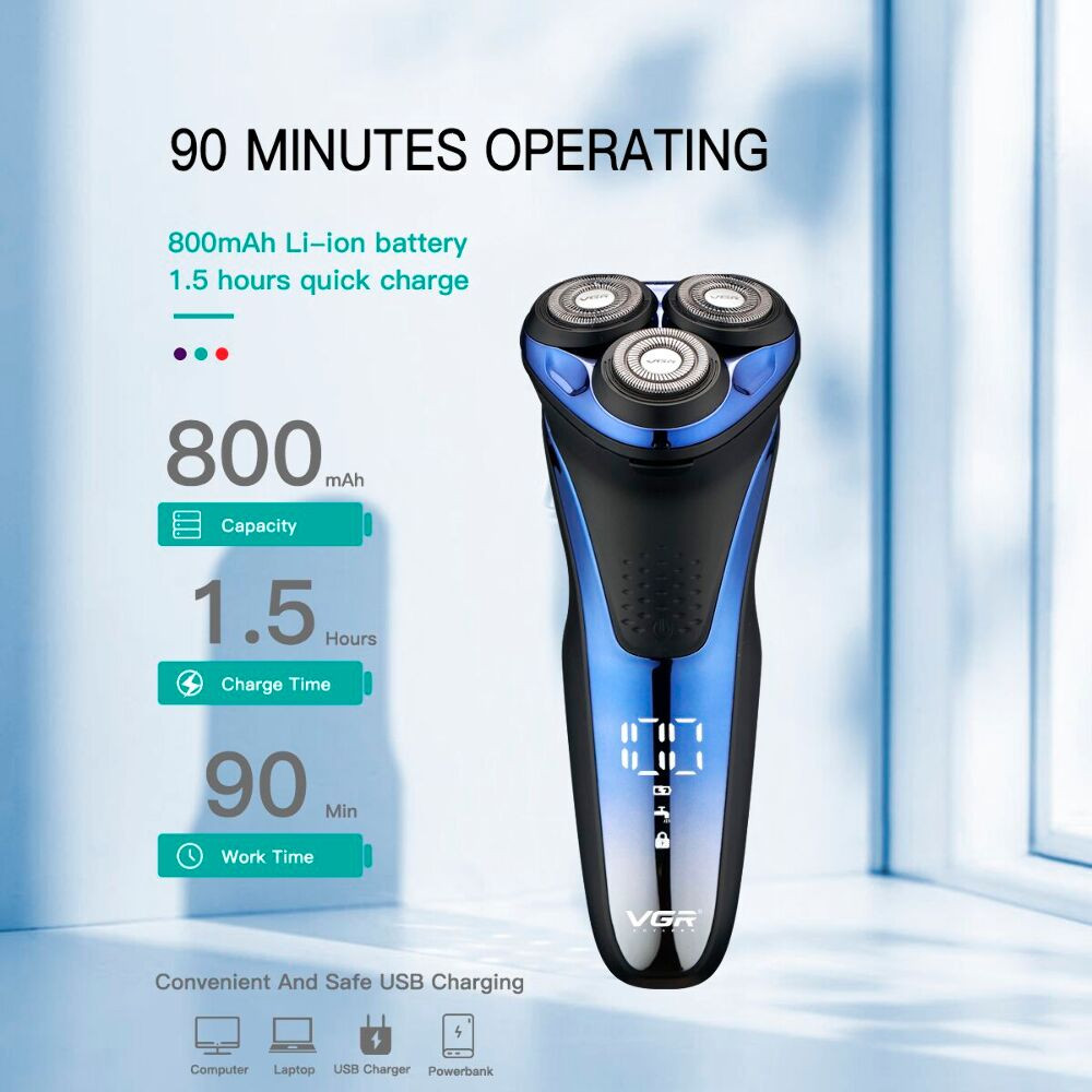 Электробритва VGR V-306 5 Вт синяя Киев - изображение 3
