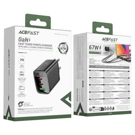 СЗУ Acefast A108 GaN PD67W (1USB-A/2C) Херсон