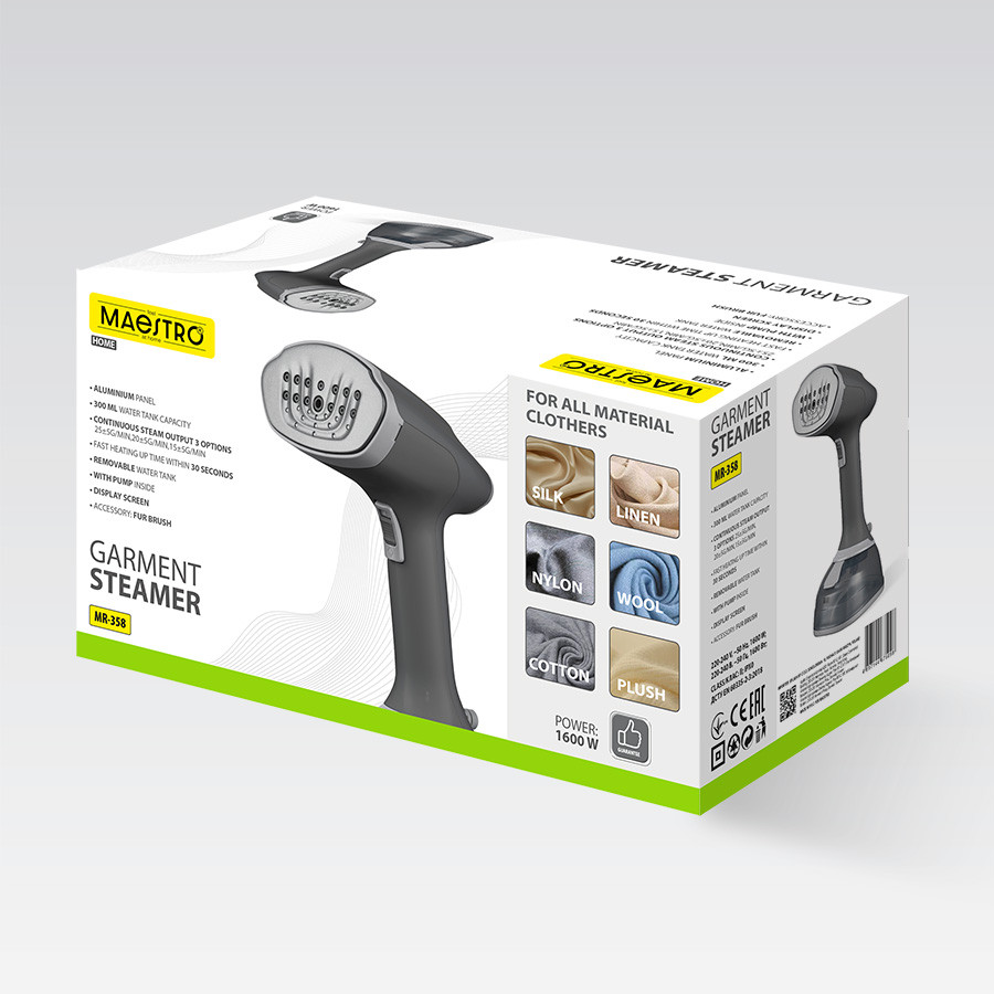 Отпариватель Maestro MR-358 1600 Вт серый Киев - изображение 7