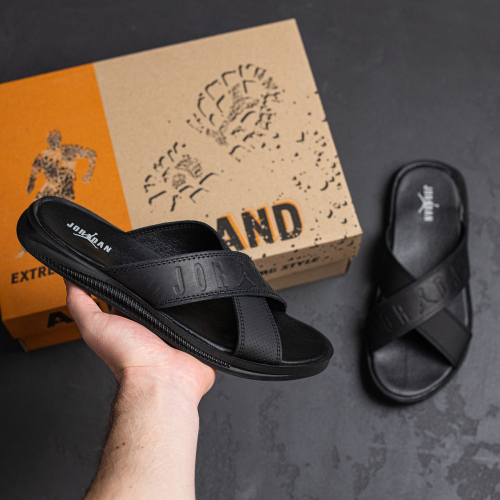Мужские кожаные  летние шлепанцы-сланцы Jordan Київ - зображення 7