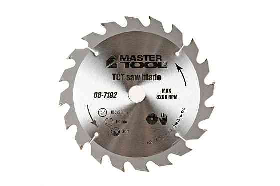 Диск пильный для дерева MASTERTOOL с твердосплавными напайками 185×20×20T адаптер 20-16 08-7192 Харків