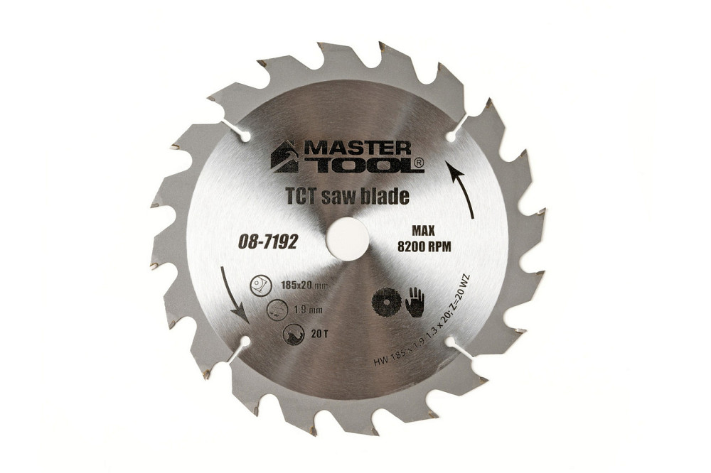 Диск пильный для дерева MASTERTOOL с твердосплавными напайками 185×20×20T адаптер 20-16 08-7192 Харків - зображення 3