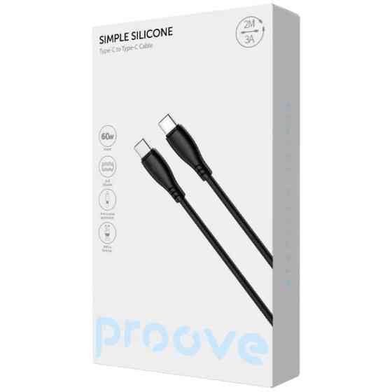 Кабель Proove Simple Silicone Type-C to Type-C 60W 2m Black (CCSI60002221) Харків