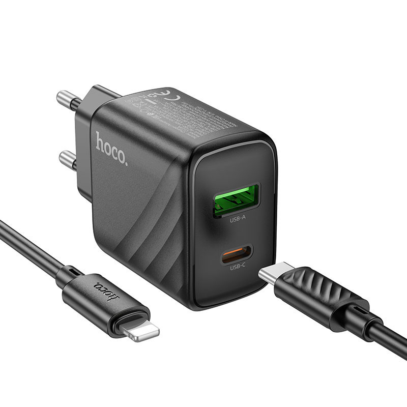 СЗУ Hoco CS23A Sunlight PD30W+QC3.0 (1USB-A/1C) + кабель Type-C to Lightning Херсон - зображення 2
