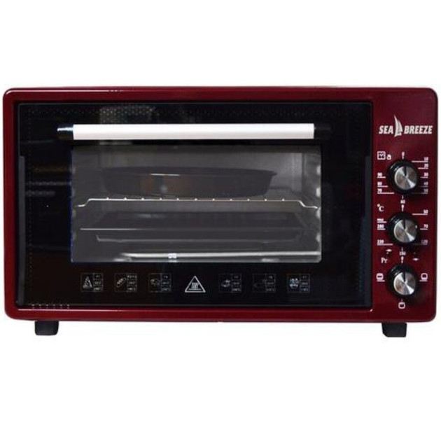 Электропечь Sea Breeze SB-0703 38 л бордовая Київ - зображення 6