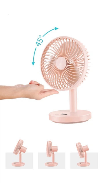 Вентилятор настольный Jile Desktop small fan 01 Pink 7 Вт розовый Київ - зображення 2