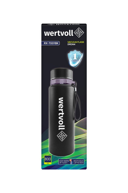 Термос WERTVOLL "DREAM" 800 мл SS Digital Sensor t °C черный RX-7001BK Харків - зображення 8