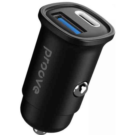 Автомобільний зарядний пристрій Proove Flash 30W (Type-C + USB) + Cable Type-C to Type-C Black (CCFC Харків