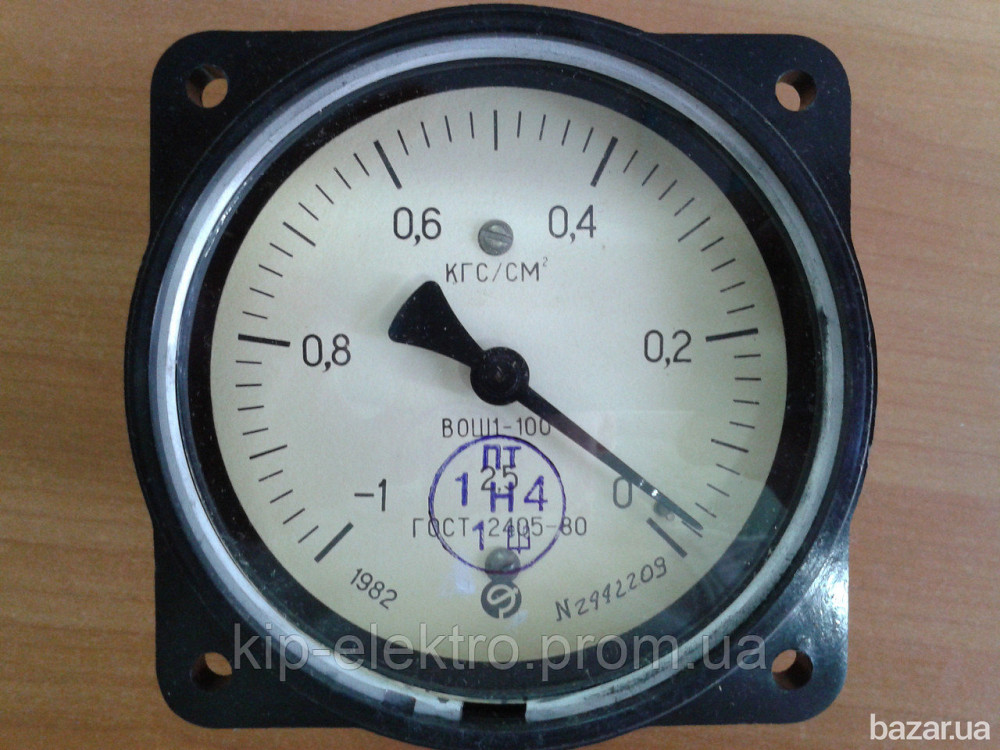 Вакуумметр показывающий ВОШ1-100 (ВОШ-1-100, ВОШ, ВОШ100, ВОШ 100) - осевой штуцер (ОШ) Киев - изображение 1